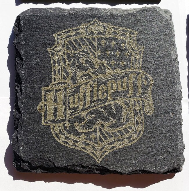 Engraved HP Gray Slate Coaster, Drink Coasters, Engraved Stone Coasters, Harry Potter Inspired Coasters, House Coasters - Image 4