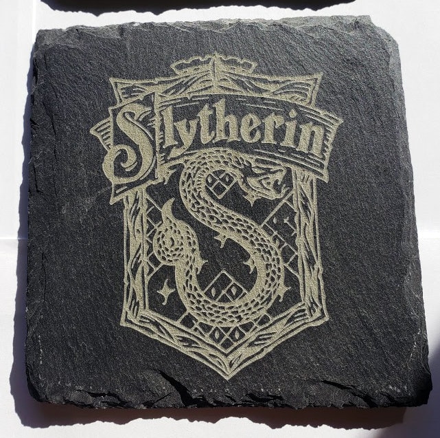 Engraved HP Gray Slate Coaster, Drink Coasters, Engraved Stone Coasters, Harry Potter Inspired Coasters, House Coasters - Image 5