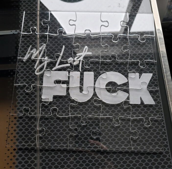 My Last Fuck Clear Puzzle, F*ck Gag Gift, Acrylic Christmas Present, Adult Holiday Gift, Stocking Stuffing, Year 2020 Quarantine, Bad Words