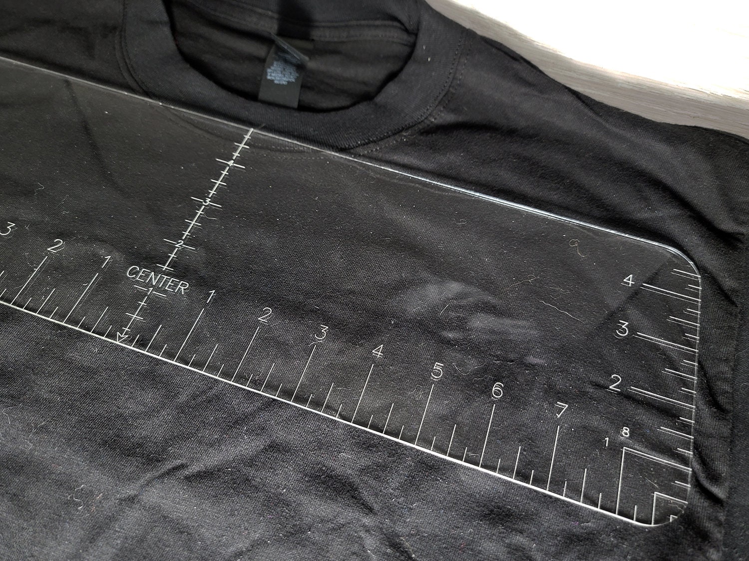 Acrylic Clear Ruler, 18" Centering Tool, Decal Guide, Quilting Ruler, Sublimation Ruler, Vinyl TShirt Alignment, Crafter Tool, Center Ruler
