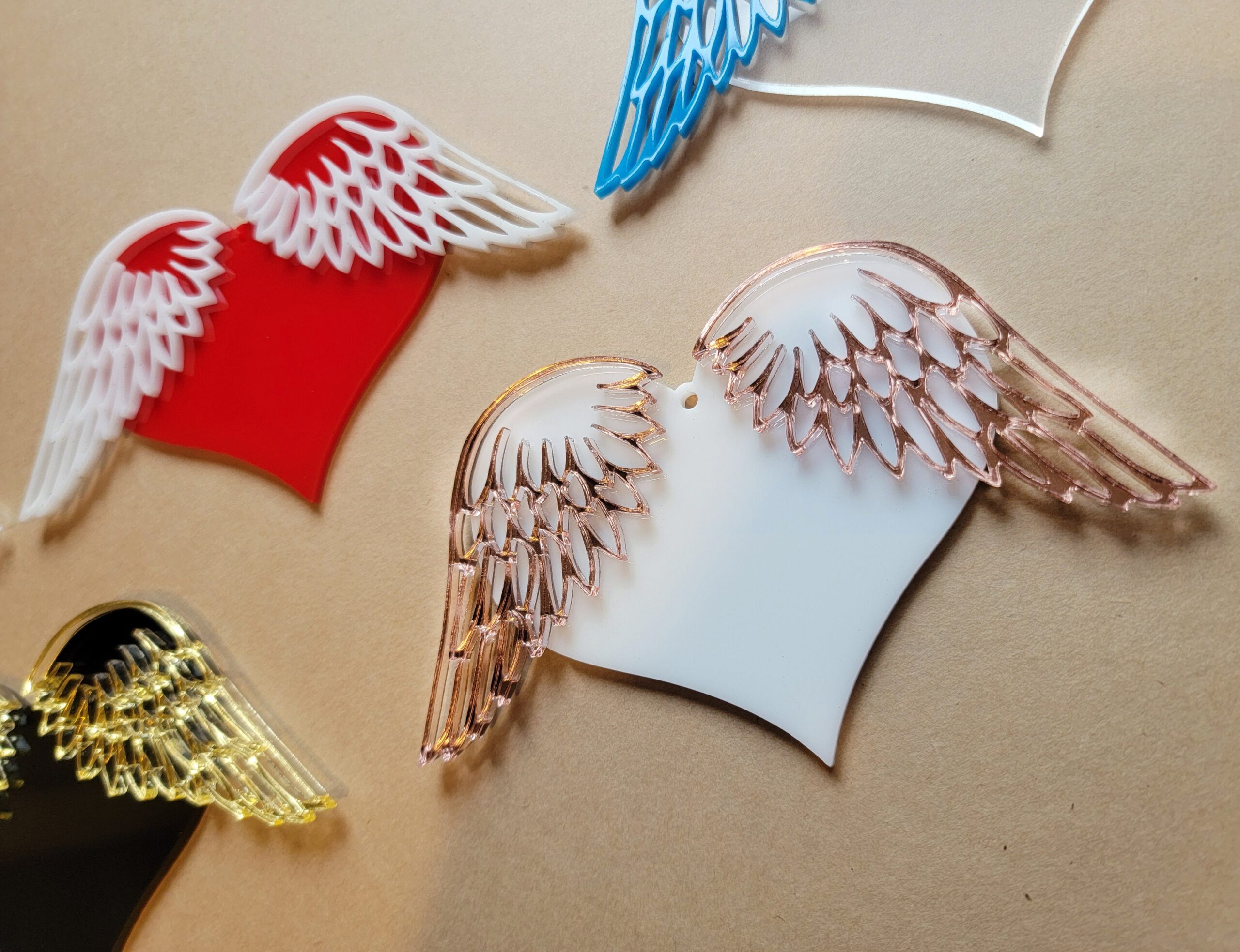 Wholesale Acrylic Wings, Acrylic Angel Wing Blank, Rose Gold Wings, Hanging Crafter DIY, Christmas Ornament, Mirror Acrylic Memorial Angel - Image 9