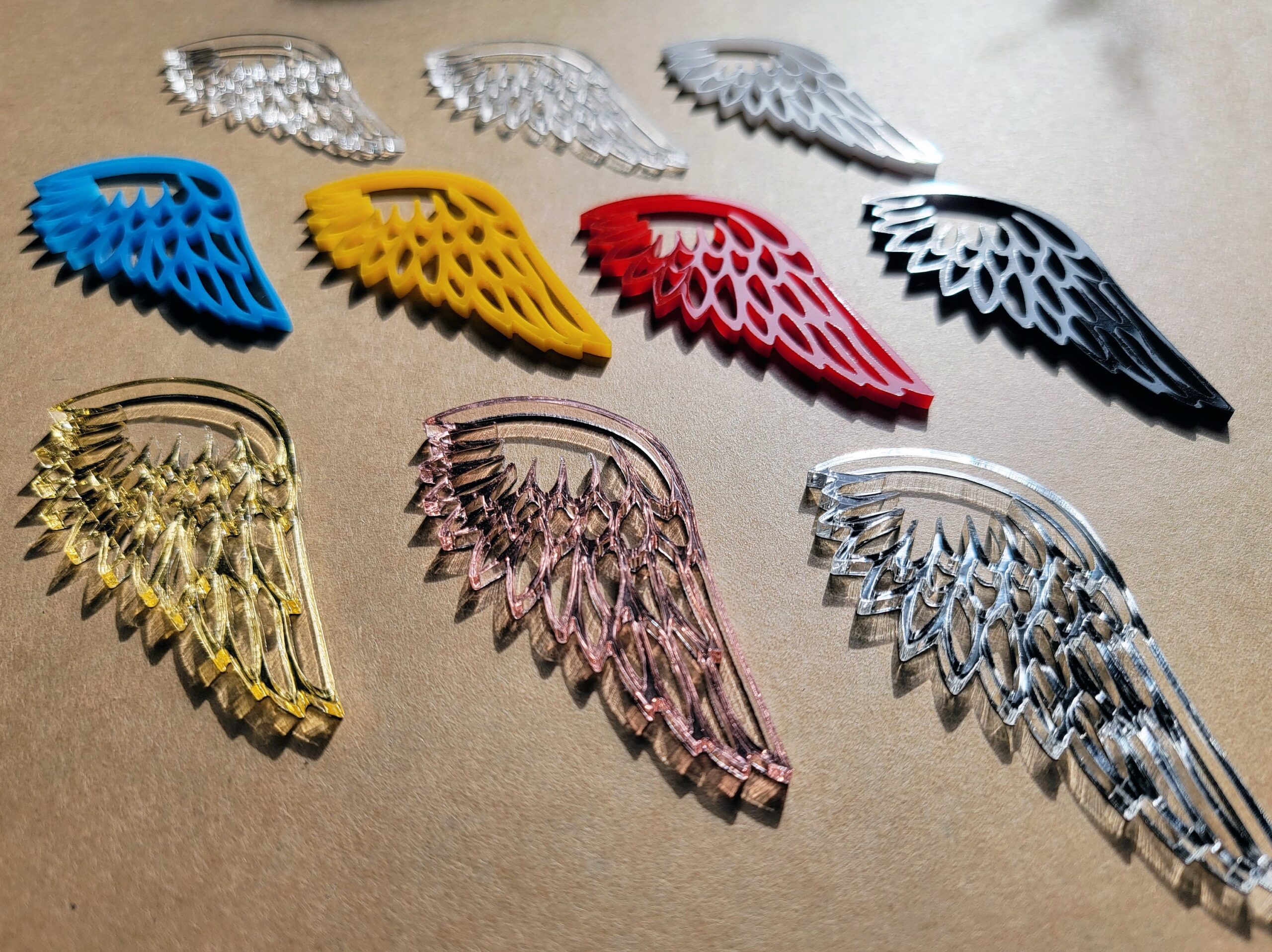 Wholesale Acrylic Wings, Acrylic Angel Wing Blank, Rose Gold Wings, Hanging Crafter DIY, Christmas Ornament, Mirror Acrylic Memorial Angel