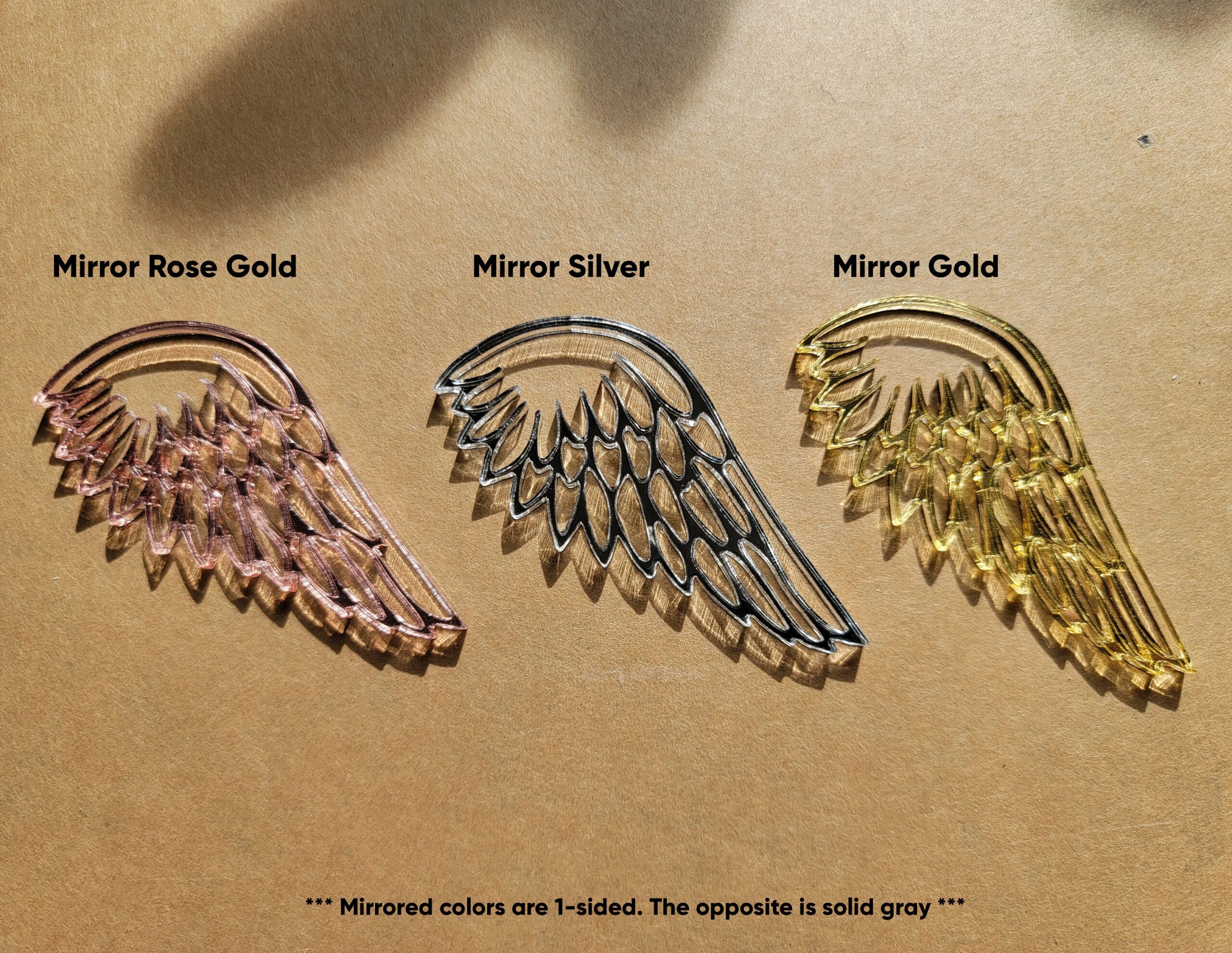Wholesale Acrylic Wings, Acrylic Angel Wing Blank, Rose Gold Wings, Hanging Crafter DIY, Christmas Ornament, Mirror Acrylic Memorial Angel - Image 4