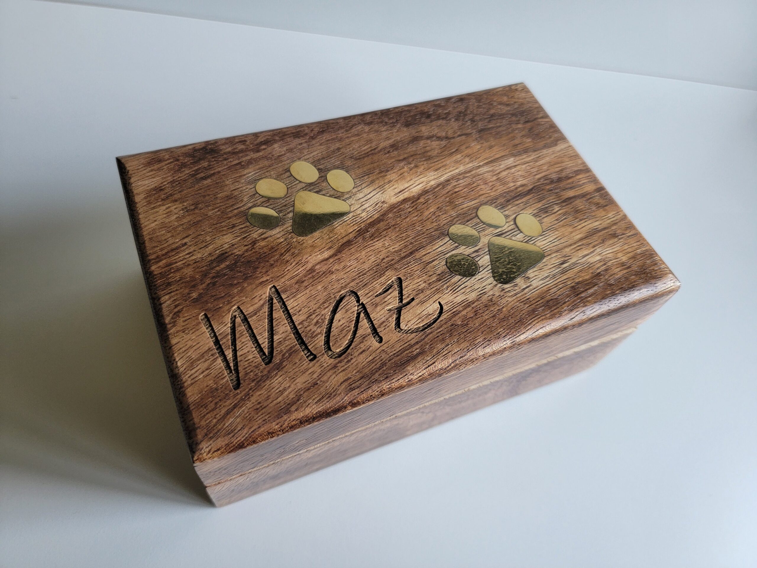 Personalized Pet Keepsake Wood Box, Pet Memorial Remains Box, Cremation Cat Ashes, Urn Box Dog Ashes, Custom Funeral Box, Rainbow Bridge Box