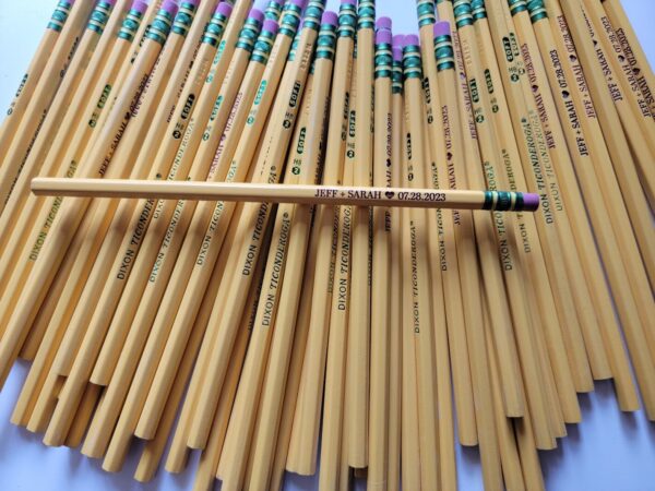 Wedding & Anniversary Personalized Engraved Pencil, Custom Ticonderoga #2, Teacher Wedding Favor, Marriage Date Gift, Husband Wife Pencils - Image 5