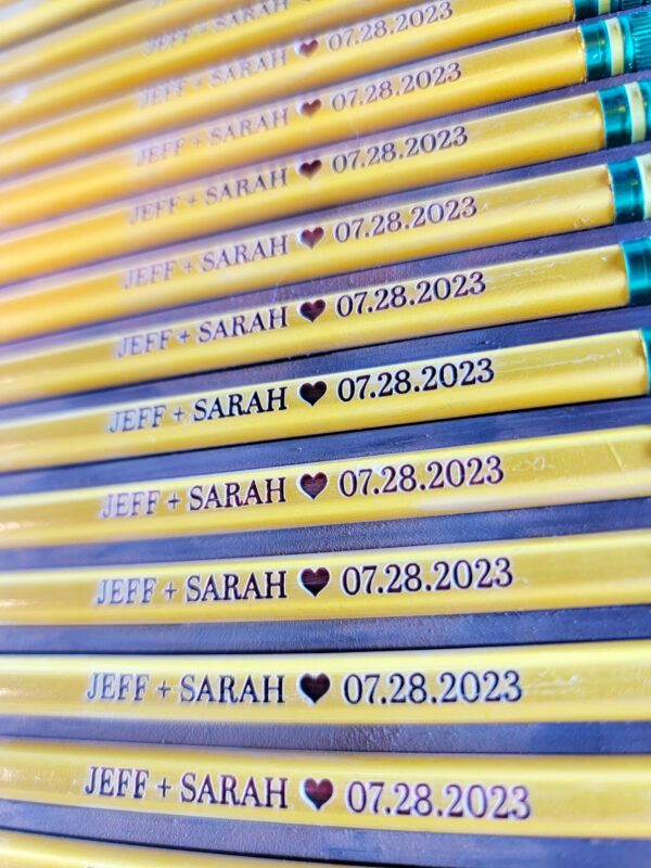 Wedding & Anniversary Personalized Engraved Pencil, Custom Ticonderoga #2, Teacher Wedding Favor, Marriage Date Gift, Husband Wife Pencils - Image 8
