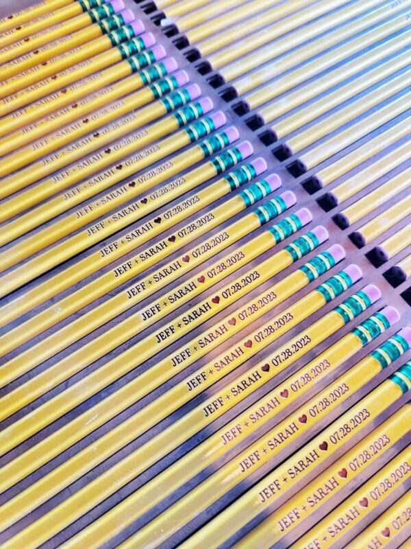 Wedding & Anniversary Personalized Engraved Pencil, Custom Ticonderoga #2, Teacher Wedding Favor, Marriage Date Gift, Husband Wife Pencils - Image 9