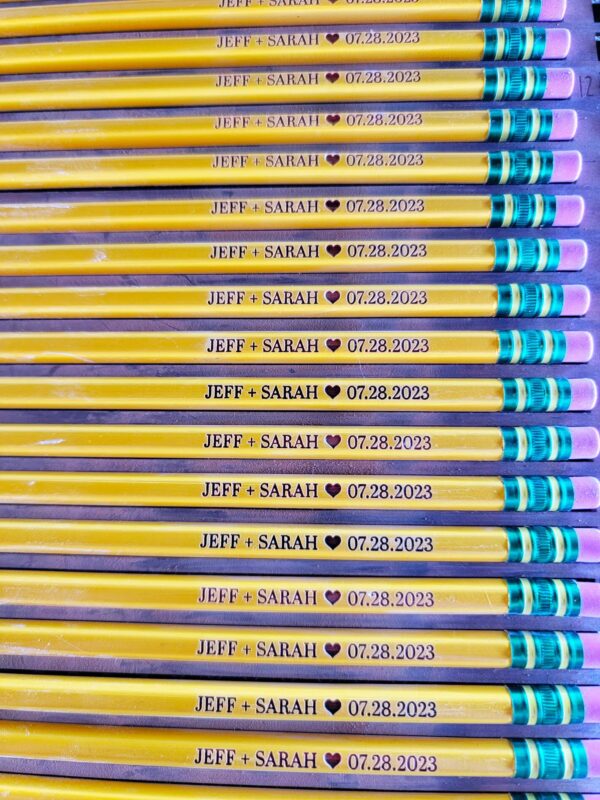Wedding & Anniversary Personalized Engraved Pencil, Custom Ticonderoga #2, Teacher Wedding Favor, Marriage Date Gift, Husband Wife Pencils - Image 10