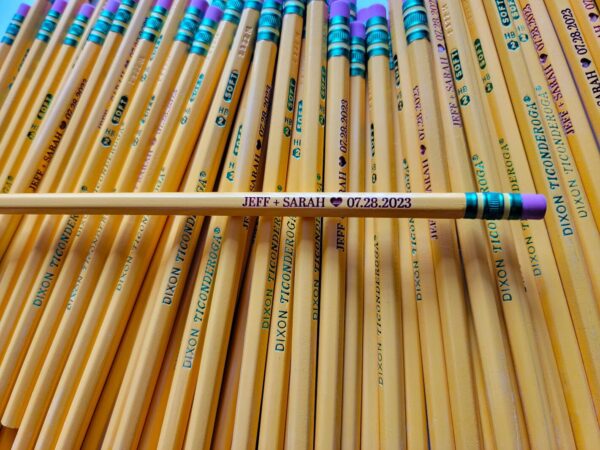 Wedding & Anniversary Personalized Engraved Pencil, Custom Ticonderoga #2, Teacher Wedding Favor, Marriage Date Gift, Husband Wife Pencils - Image 6