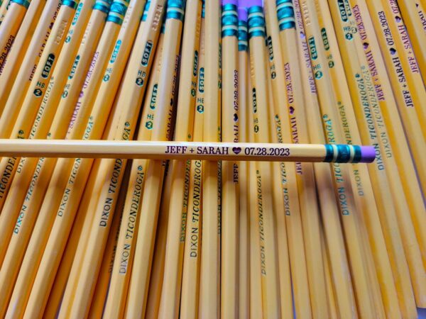 Wedding & Anniversary Personalized Engraved Pencil, Custom Ticonderoga #2, Teacher Wedding Favor, Marriage Date Gift, Husband Wife Pencils - Image 7