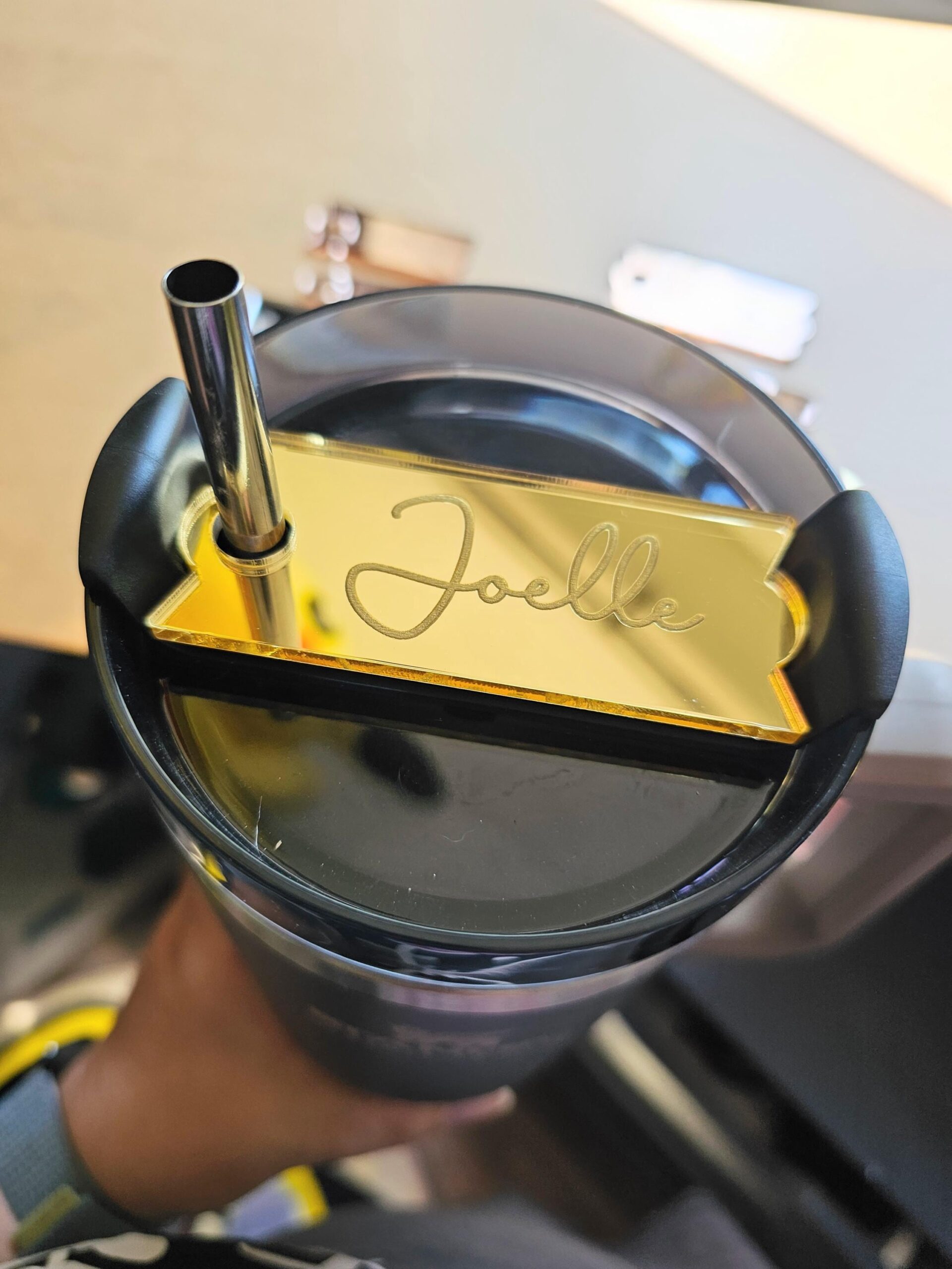 Personalize Stanley Name Plate, Custom Mirror Acrylic Tumbler Topper, Cup Name Tag, Personalised Quencher Accessories, 14/20/30/40oz Lid Top - Image 3