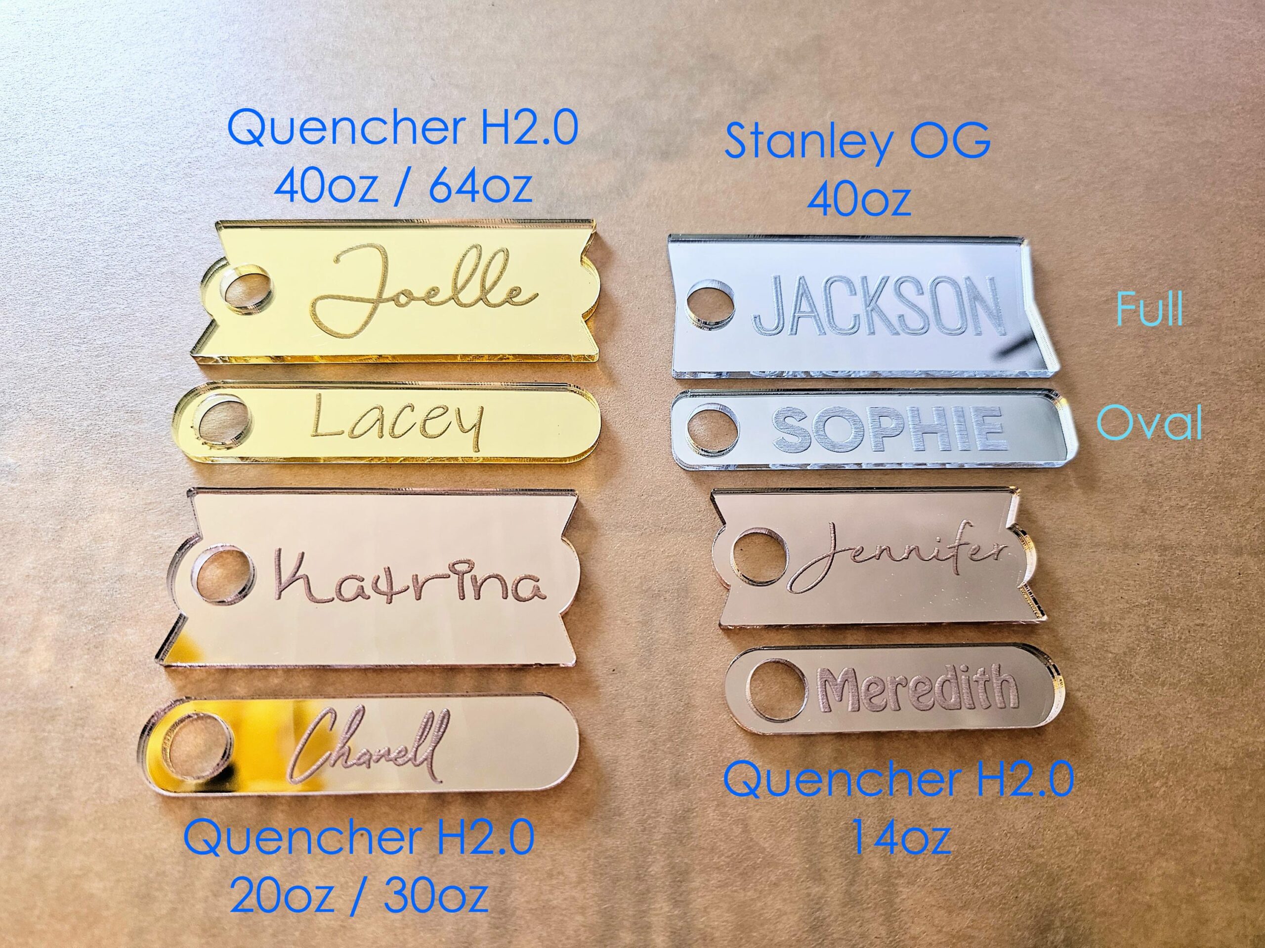 Personalize Stanley Name Plate, Custom Mirror Acrylic Tumbler Topper, Cup Name Tag, Personalised Quencher Accessories, 14/20/30/40oz Lid Top - Image 2