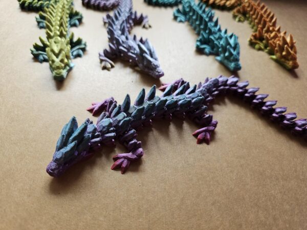 Articulated Gemstone Dragon, Fidget Toy, Children Gift, Desk Stress Decor, 3D Printed Rainbow Animal, Kid Birthday Present, Cinderwing3D - Image 4