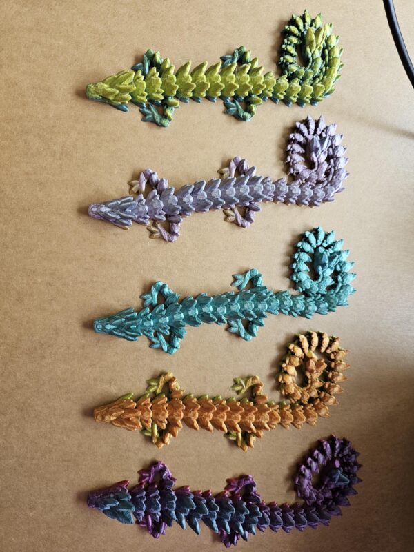 Articulated Gemstone Dragon, Fidget Toy, Children Gift, Desk Stress Decor, 3D Printed Rainbow Animal, Kid Birthday Present, Cinderwing3D - Image 2
