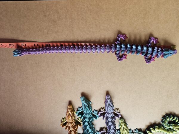 Articulated Gemstone Dragon, Fidget Toy, Children Gift, Desk Stress Decor, 3D Printed Rainbow Animal, Kid Birthday Present, Cinderwing3D - Image 5