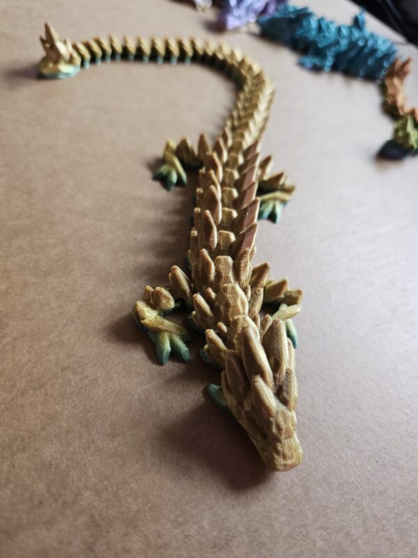 Articulated Gemstone Dragon, Fidget Toy, Children Gift, Desk Stress Decor, 3D Printed Rainbow Animal, Kid Birthday Present, Cinderwing3D - Image 6